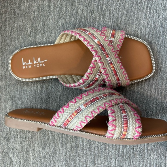 Nicole Miller Rhinestone Sandals - Picture 2 of 3